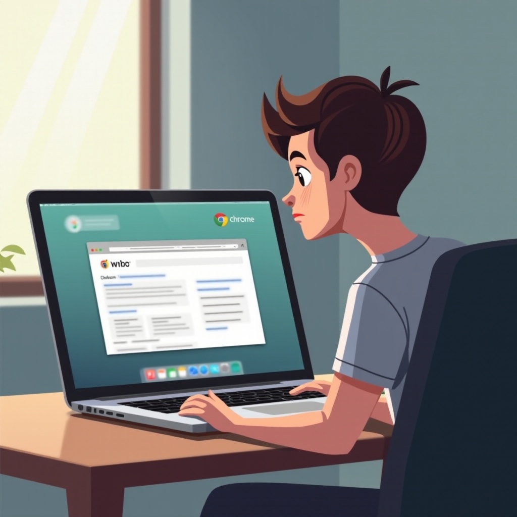 Der Cursor ist die ganze Zeit auf Chrome MacBook.